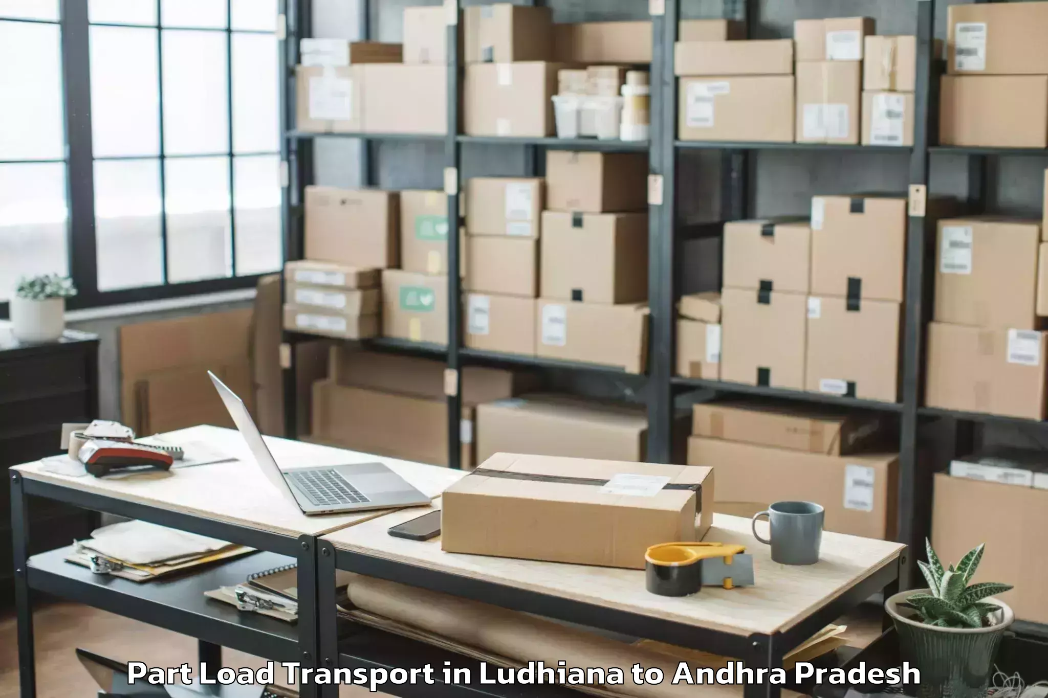 Affordable Ludhiana to Achanta Part Load Transport